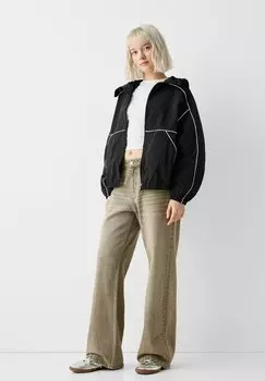 Куртка-переходник With Contrast Detail Bershka, черный