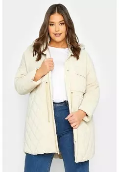 Куртка переходного периода SHIRRED WAIST PADDED COAT Yours Clothing, бежевый