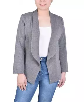 Куртка Petite с длинными рукавами из понте NY Collection, серый