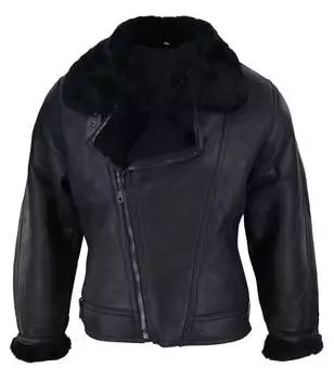 Куртка пилота B3 из овчины Sherling Cross Zip TruClothing, черный