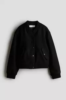 Куртка пилота из фетровой ткани H&M, черный