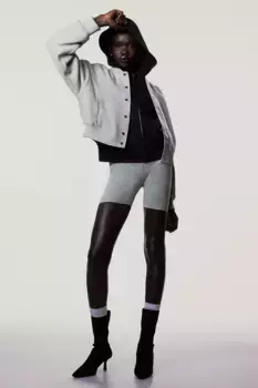 Куртка пилота из фетровой ткани H&M, серый