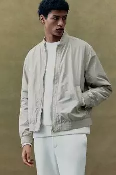 Куртка пилота из нейлона, стандартного кроя H&M, бежевый