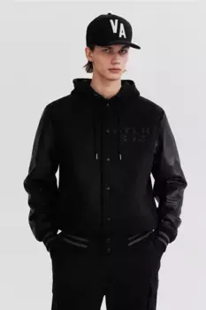 Куртка пилота с капюшоном H&M, черный