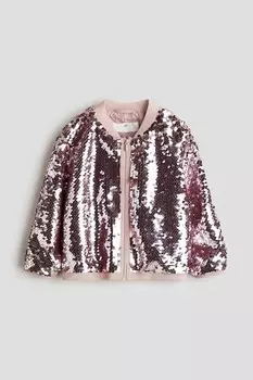 Куртка пилота с пайетками H&M, розовый