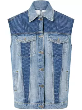 Куртка PINKO denim sleeveless jacket, синий
