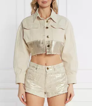 Куртка Pinko di jeans Cropped Fit, бежевый