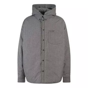 Куртка plaid padded jacket-shirt 'black white' Balenciaga, черный