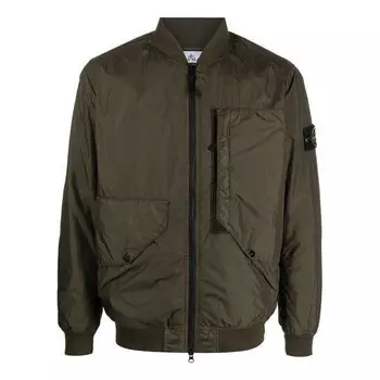 Куртка plain logo down jackets 'olive green' Stone Island, зеленый