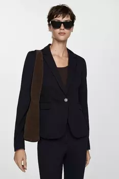 Куртка Plaoma с лацканами Mango, выцветший черный