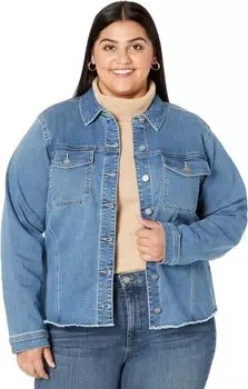 Куртка Plus Size Frayed Hem Denim Jacket NYDJ, цвет Lovesick