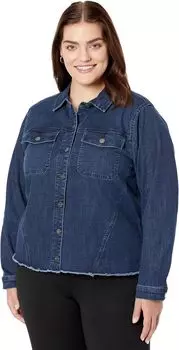 Куртка Plus Size Frayed Hem Denim Jacket NYDJ, цвет Underground