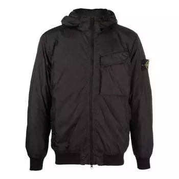 Куртка pocket detail crinkle reps jacket 'black' Stone Island, черный