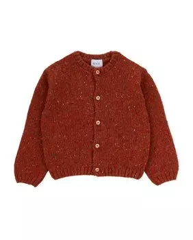 Куртка под мрамор для девочки с застежкой на пуговицы KNOT, коричневый