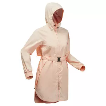 Куртка Quechua Raincut походная водонепроницаемая длинная женская, бежевый