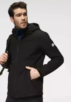 Куртка Polarino softshell, с капюшоном, водоотталкивающая, ветронепроницаемая, дышащая, черный