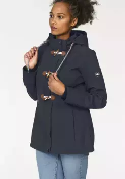 Куртка Polarino Softshell, с капюшоном, водяной столб 3000 мм: ветронепроницаемая, водоотталкивающая, дышащая, цвет морской волны