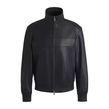 Куртка Porsche x regular-fit из кожи BOSS, темно-синий