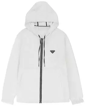 Куртка Prada Terrycloth Hoodie Jacket 'White', белый