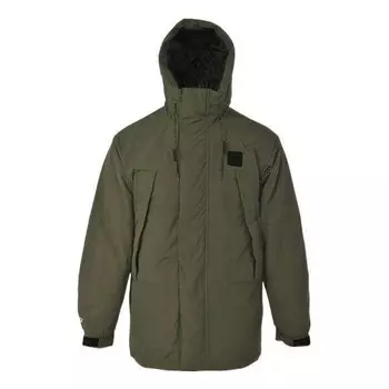 Куртка premium windproof mid down jacket 'olive green' Converse, зеленый