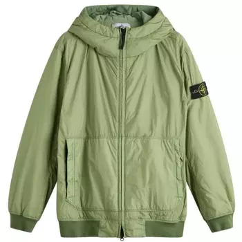 Куртка Primaloft с капюшоном из жатого репсового нейлона Stone Island, цвет sage