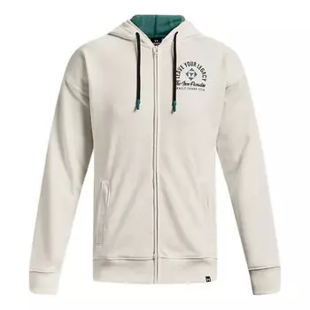 Куртка project rock heavyweight terry full-zip hoodie 'ivory white' Under Armour, белый
