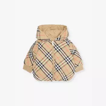 Куртка-Пуховик Axel в клетку 12 месяцев-2 года Burberry, желтый