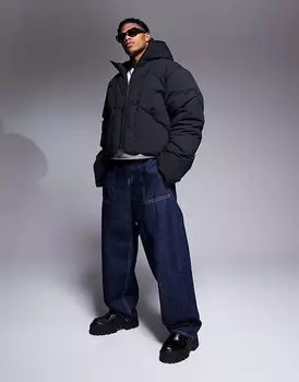 Куртка-пуховик большого размера черного цвета ASOS DESIGN