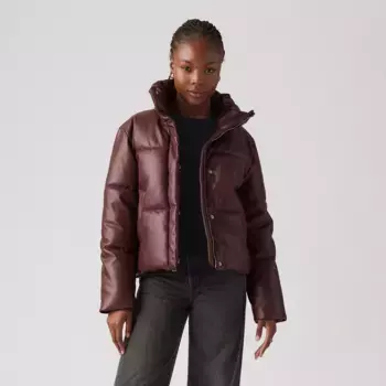 Куртка-пуховик из искусственной кожи Levi's, цвет Fig - Red