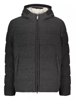Куртка-пуховик из трикотажной ткани в рубчик Herno, серый