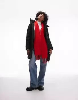 Куртка-пуховик с капюшоном черного цвета Mango