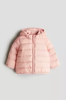 Куртка-Пуховик с капюшоном H&M, розовый