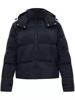 Куртка-пуховик с капюшоном и логотипом Lacoste, черный