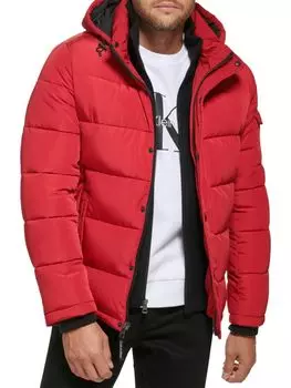 Куртка-пуховик с капюшоном Polar Calvin Klein, цвет Deep Red