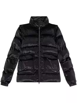 Куртка-пуховик с логотипом-аппликацией Ea7 Emporio Armani, черный