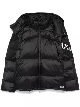 Куртка-пуховик с логотипом Ea7 Emporio Armani, черный