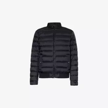 Куртка-пуховик с воротником-воронкой и фирменной нашивкой Belstaff, черный