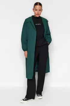 Куртка-пуховик Trendyol Petrol Premium оверсайз длинная стеганая, зеленый