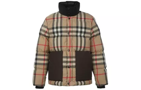 Куртка-пуховик в клетку Kilham Burberry, бежевый