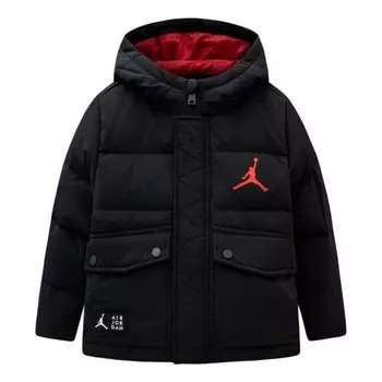 Куртка пуховики с капюшоном Air Jordan, черный