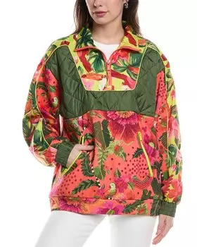 Куртка-пуловер FARM Rio Mixed Media с застежкой-молнией на 1/2, оранжевый