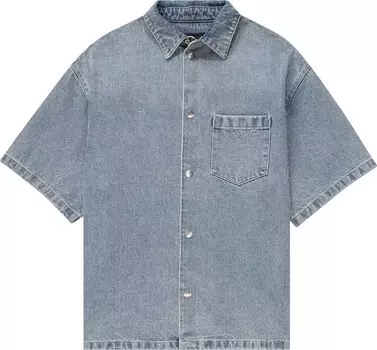 Куртка PURPLE BRAND Short-Sleeve Denim Shirt 'Light Indigo', синий