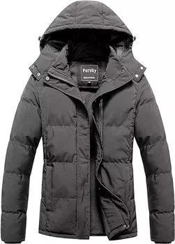 Куртка Pursky Women's Warm Winter Thicken Waterproof, темно-серый