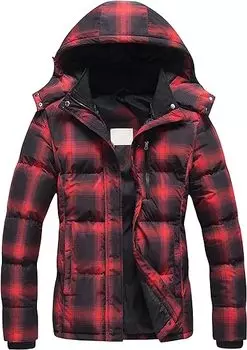 Куртка Pursky Women's Warm Winter Thicken Waterproof, черный/красный