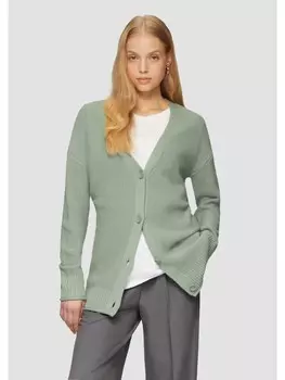 Куртка QS Strickjacke langarm, зеленый