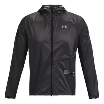 Куртка qualifier storm packable jacket 'black grey' Under Armour, черный