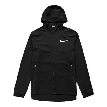 Куртка quick-drying sports windbreaker hooded jacket 'black' Nike, черный