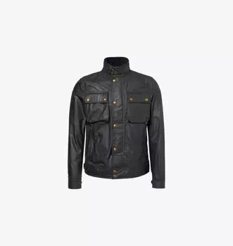 Куртка Racemaster из вощеного хлопка с воротником-стойкой, стандартного кроя Belstaff, синий