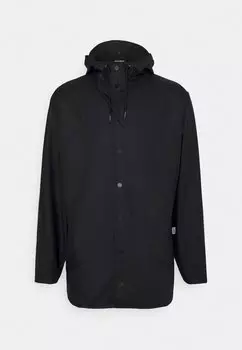 Куртка Rains с веревочками в капюшоне, черный