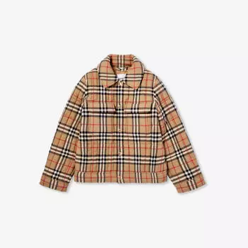 Куртка-ракушка Gideon в клетку 3-8 лет Burberry, бежевый